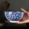 ボウル6インチ青と白の磁器の食器日本のセラミックラーメンスープボウル家庭用ライスミキシングコンテナディナーウェア