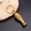 Key Rings Wholesale Price Football Trophy Brazil World Cup Keychain Gold Color Copper Soccer 221202