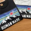Men's T-Shirts Human Made T Shirt Men Women 1 1 Best-Quality Multicolor Snow Mountain T-shirt Tee Tops harajuku T221202