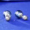 Brincos de Prata Esterlina 925 Gotas Brilhantes Cristais Azul Meia-Noite Adequado para Estilo Pandora Europeu Jóias Brincos da Moda