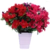 Decorative Flowers Fall Outdoor Artificial Red Azalea Bushes High Quality UV Resistant Fake Home Decor Small Decorations For Garden