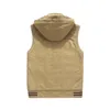 Gilet da uomo Gilet invernale da uomo Gilet in pile Spessore caldo da uomo Tasche multiple con cappuccio Militare Chalecos Para Hombre Colete Masculino Taglia M8XL 221202