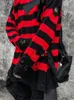 Swetery kobiet w paski Kobiety punkowy unisex sweter jesna pusta dziura łamany jumper luźne duże pullouvers harajuku streetwear 221201