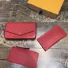 Borsa da donna all'ingrosso firmata Borsa a mano pochette donna con scatola in vera pelle data codice motivi in rilievo fiori lettere tre in un titolare della carta