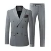 Męskie garnitury Blazers Masowe butik Dwustro z podwójnym piersiem Solid Kolor Business Suit Busines