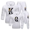 Survêtements pour hommes Fashion Lover Couple Sportwear Set King Queen Imprimé Vêtements à capuche 2pcs Sweat à capuche et pantalon Plus Taille Sweats à capuche Femmes 221201