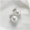 Stud mode sieraden stud oorbellen FL Diamond Rhinstone Faux Pearl Drop levering Dhkmo