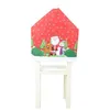 Chair Covers Cover Christmas Pattern Red Santa Claus Hat Back Table Party Decor Year