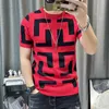 Herren T-Shirts Luxus Männer Sommer Gestrickte T-shirt 2022 Koreanische Oansatz Kurzarm Top Tees Streetwear Männlich Social Club Slim Fit Casual T-shirt T221202