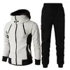 Gymkläder 1 Set Stylish Ribed Cuff Hoodie Ankle Bited Pants Tracksuit Thicken Cold Proof