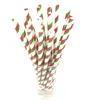 Disposable Drinking Straws Degradable Environmental Friendly Stripe Kraft Paper Straw