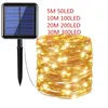 Decorações de jardim Luzes de fadas solares ao ar livre Fairy 10m 20m 30m Lâmpadas LED 100200300LEDS Decoração de Natal à prova d'água para rua 221202