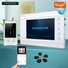 Video Door Phones HOMSECUR 4 Wire WIFI Tuya 7" Phone Intercom Doorbell Waterproof Password Card Access Unlock IR Night Vision