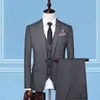 メンズスーツBlazers JacketvestPantsのスリムフィットビジネススーツファッション3ピースS Tuxedos Groom Wedding 4XL 221201
