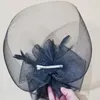 Basker vacker fascinator hatt lätt vintage brud cocktail fest damer huvudbonader