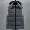 Men's Vests Plus Size M8XL Mens Winter Thick Vest Casual Solid Color Warm Sleeveless Jackets Male Oversize Cotton Waistcoat Hooded 221202