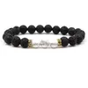 チャームブレスレット7チャクラブレスレットメンTTIGER EYE BLACK LAVA STONE BEADED BRACELETS for Women Jewelry Christmas Gift Drop Delivery DHDC4