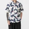 Roupas étnicas homens de estilo chinês hanfu camiseta japonesa harajuku camise