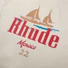 T-shirts pour hommes 2022SS RHUDE TEE SAILING HOMMES Femmes Tops T221202