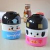 Lanches Boxes Cute desenho animado japon￪s Double Camada Casal Lunch Box