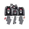 Hemkläder Plus Size Christmas Family Matching Sleepwear Pyjamas Set Merry Neon Lamp Santa Tops and Plaids Pants 221202