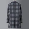 Мужская шерстяная смеси высокого качества Blazer British Style Double Business Casual Premium Simple Slim Supt Jacket Длинный шерстяной пальто 221201