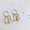 Boucles d'oreilles pendantes belle véritable eau douce 5-6 MM perle plaqué or goutte belle fête mariage femmes cadeau 10 paires/lot