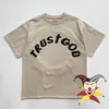 Męskie koszulki Puff Print Sunday Service T-shirt Men Men Hip-Hop Trust Boga Tee Cpfm Tops Fit Fit Short Sleeve T221202