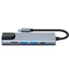 5 I 1 USB Type C Hub HDMI 4K USB C Hub till Gigabit 100m Ethernet RJ45 LAN Adapter USB 3.0 PD -port för MacBook Pro Samsung