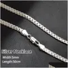 Kedjor 925 Sterling Sier Snake Bone Chain Halsband 5mm Bredd Män kvinnor smycken DIY Tillbehör 20 22 24 26 28 30 tum droppleverans N DHSZY