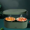 Lunchlådor rostfritt stål elektriska lunchlåda bärbara utomhuspicknickläcksäker matvärmare värmer container USB 12V 24V 5V bilvärme 221202