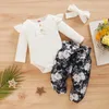 Completi di abbigliamento Born Infant Neonate Ruffle T-Shirt Pagliaccetto Top Leggings Pantalone 3 pezzi Abiti Abiti Set manica lunga Autunno Inverno