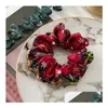 Haar rubberen bands ins kerst dames haar scrunchies rode meisjes schattige kinderen haarbanden banden accessoires voor hoofdbands drop levering je dhfjk