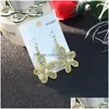 Stud Fashion Bijoux S925 Sliver Post Flower Boucles d'oreilles Rhinstone Dangle Drop Livraison Dhdca