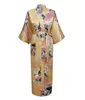 Home Clothing Plus Taille XXXL Chinois Femmes Longue Robe Imprimer Fleur Paon Kimono Peignoir Robe Mariée Demoiselle D'honneur Robes De Mariée Vêtements De Nuit Sexy 221202