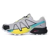 Chaussures de course hommes Salomon Speed Cross 4 CS hommes bords noirs et jaunes orange rouge gris foncé argent baskets sports de plein air 40-46