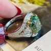 Cluster Rings Vintage Finger Ring Zircon 925 Sterling Silver Engagement Wedding Band for Women Bridal Birthday Party Jewelry