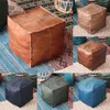 Kudde marockansk pu läder pouf broder hantverk hassock ottoman fotpall konstgjord ostuffed