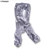 Herrbyxor hiphop m￤n gl￤nsande silver street dans herr jogger elastisk midja hiphop dansbyxor streetwear 221202