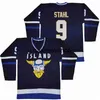 Hockey Jersey Moive Iceland Mighty Ducks 9 Gunnar Stahl Team All Centred Color Navy Blue College Pure Cotton