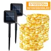 Gardendecoraties 10m 20m 30m LED Solar Lamp Outdoor String Lights Fairy Holiday Christmas Party Ksland Decor Waterdicht 221202