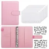 2022 A6 PU Leder Budget Binder Notebook Bargeldumschläge mit Binder Taschen für Geld Budget Sparrechnung Organisator