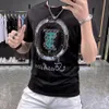 2023 Marca de moda Camisetas para hombres de gama alta Personalizada Perforación en caliente Camiseta de manga corta Estudiante Verano Suelto Algodón Camisetas casuales Tops