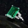 Cluster ringen Wegarasti zilveren sieraden smaragd ring groene edelsteen dames trendy feestbetrokkenheid boete