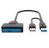 USB 3.0 USB2.0 TO CABOS SATA 22PIN CABO DE ADAPTOR DE 22PIN PARA 2,5 POLADOS SSD SSD HDD Externo Conversor de unidade de disco r￭gido de pot￪ncia alta velocidade