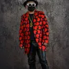 Men's Suits Blazers Male Hip Hop Clothing Red Black Love Coat Pants Bar Nightclub DJ DS Stage Performance Wear Festival Outftt Streetwear XS5480 221201