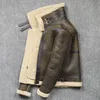 Hommes en cuir Faux hiver véritable veste en peau de mouton en peau de mouton véritable Rock vestes de haute qualité B3 Bomber mâle manteaux 221202