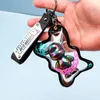 Laser Bear Car Keyrings Acrylic PVC Bag Key Ring Chains Holder Punk Animal Design Pendant Charm Keychains Keyfob Trinket Fashion Jewelry Accessories