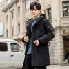 Herrenwesten Herren Markenjacke Weiße Entendaunen Winter Langer Puffermantel Schnee Parkas Dicker Mantel Windjacke mit Kapuze Warm 221201