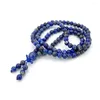 STRAND FYJS Unique handgemaakte weefsel 6 mm ronde kralen tijger eye stenen armband lapis lazuli etnische stijl sieraden